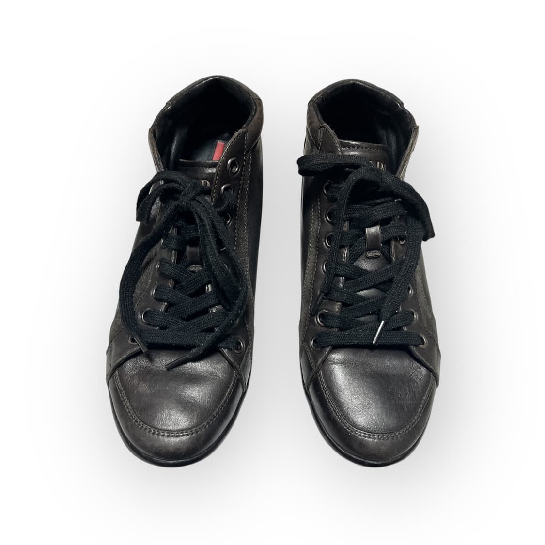 [275] 프라다 스포츠 블랙 레더 미드탑 스니커즈  상품이미지3