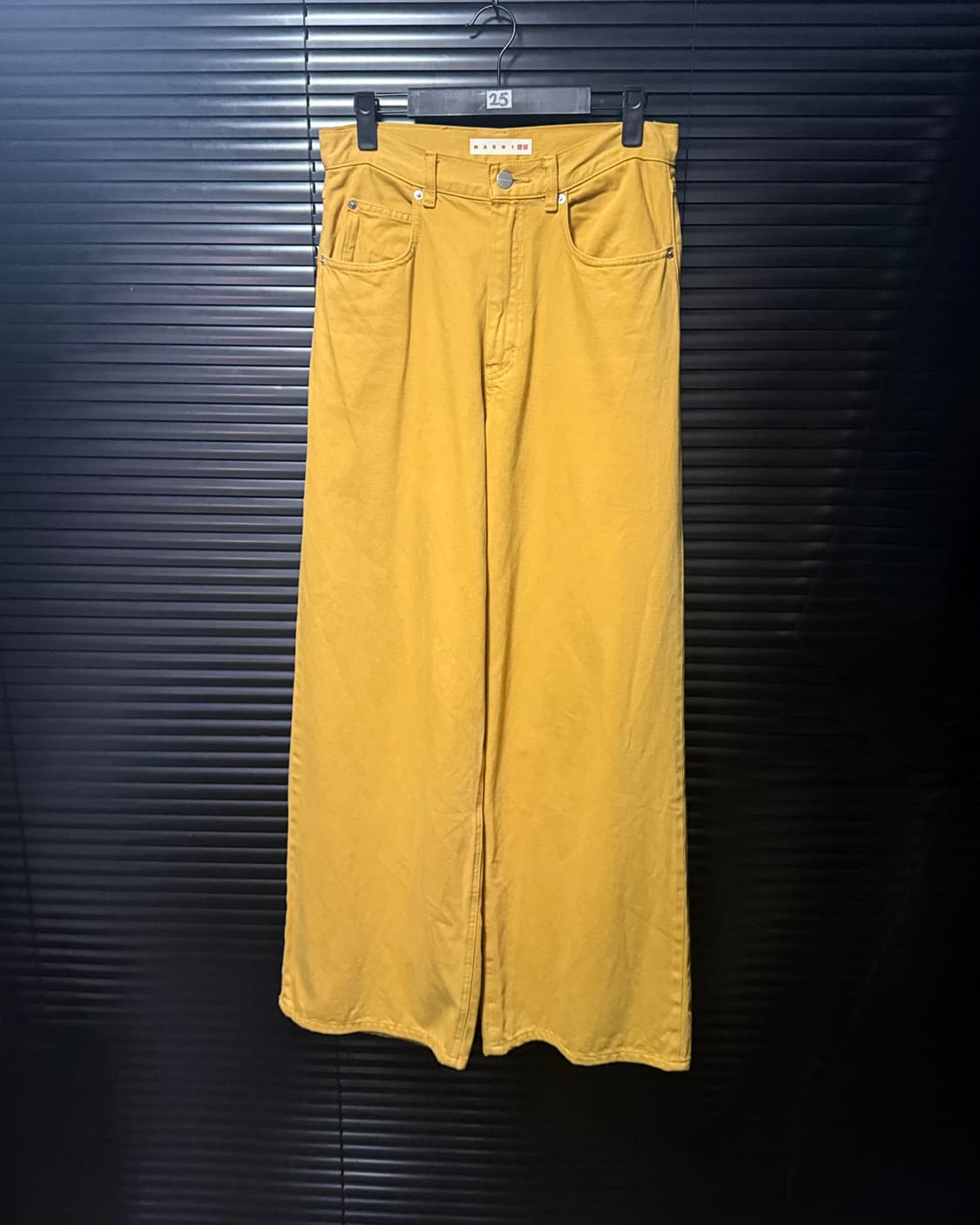 유니클로 마르니 노랑 옐로우 데님 와이드 팬츠 25 통바지 배기 콜라보 상품이미지1