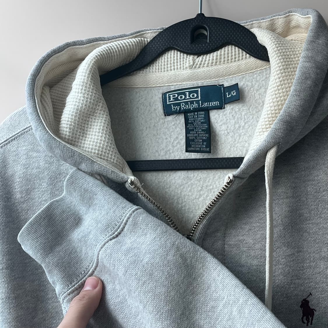 폴로 랄프로렌 회색 후드집업 L/G 상품이미지4