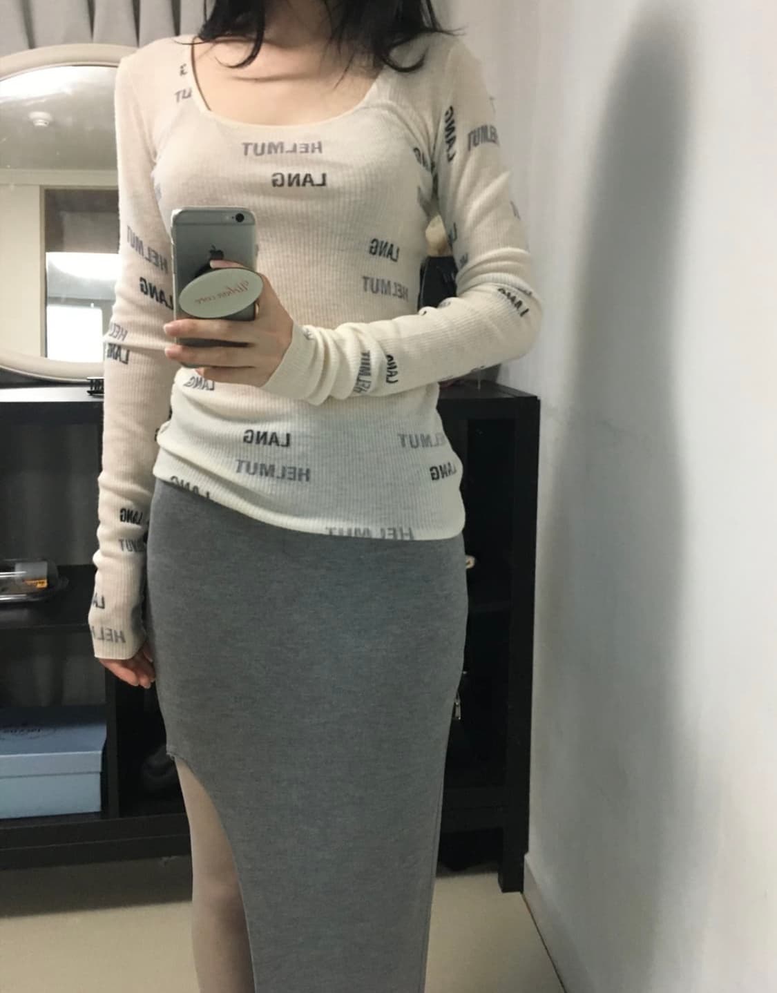 HELMUT LANG Logo Long Sleeve Knit Top 상품이미지2