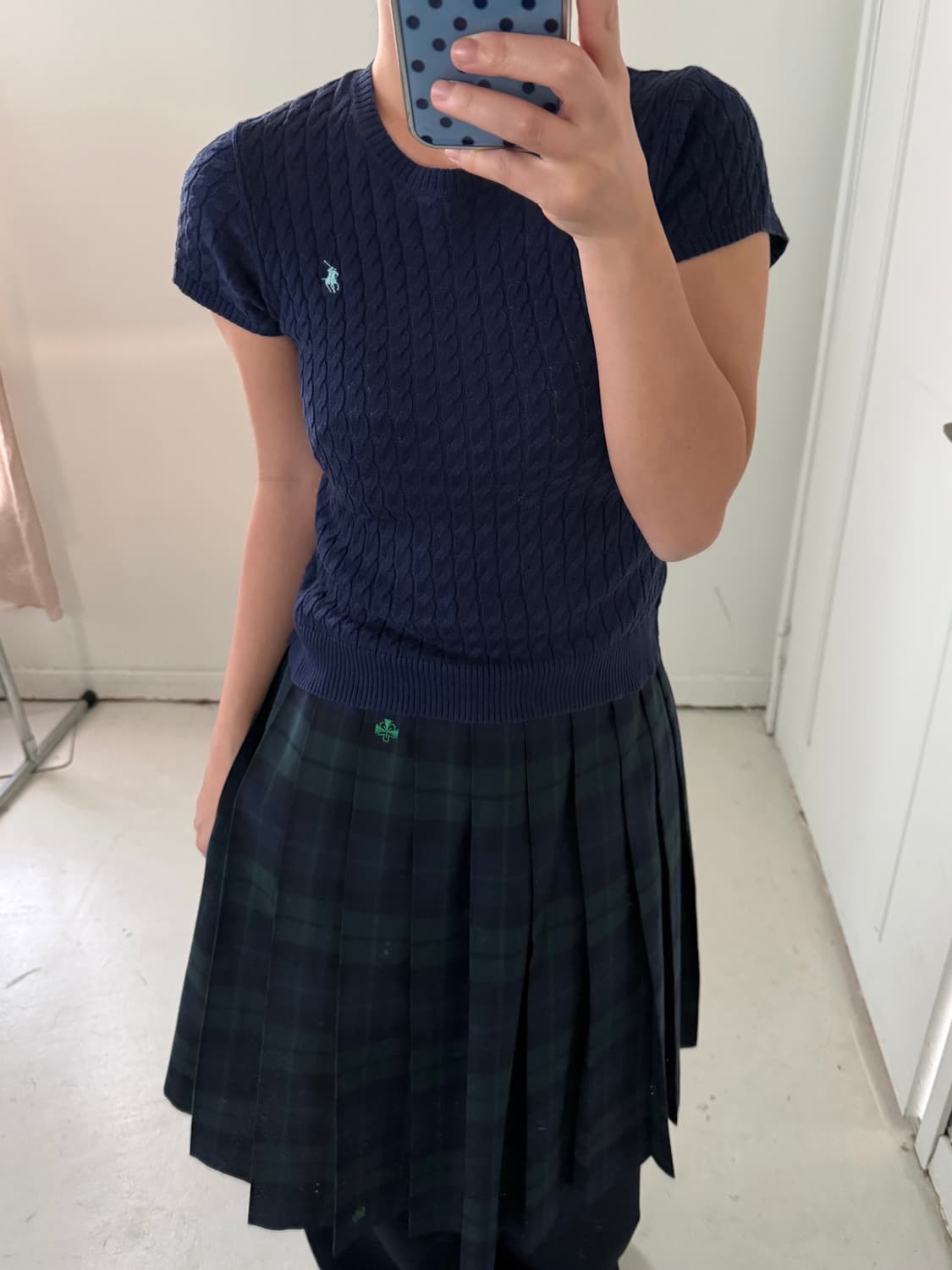 폴로 랄프로렌 네이비 케이블 반팔니트 상품이미지2