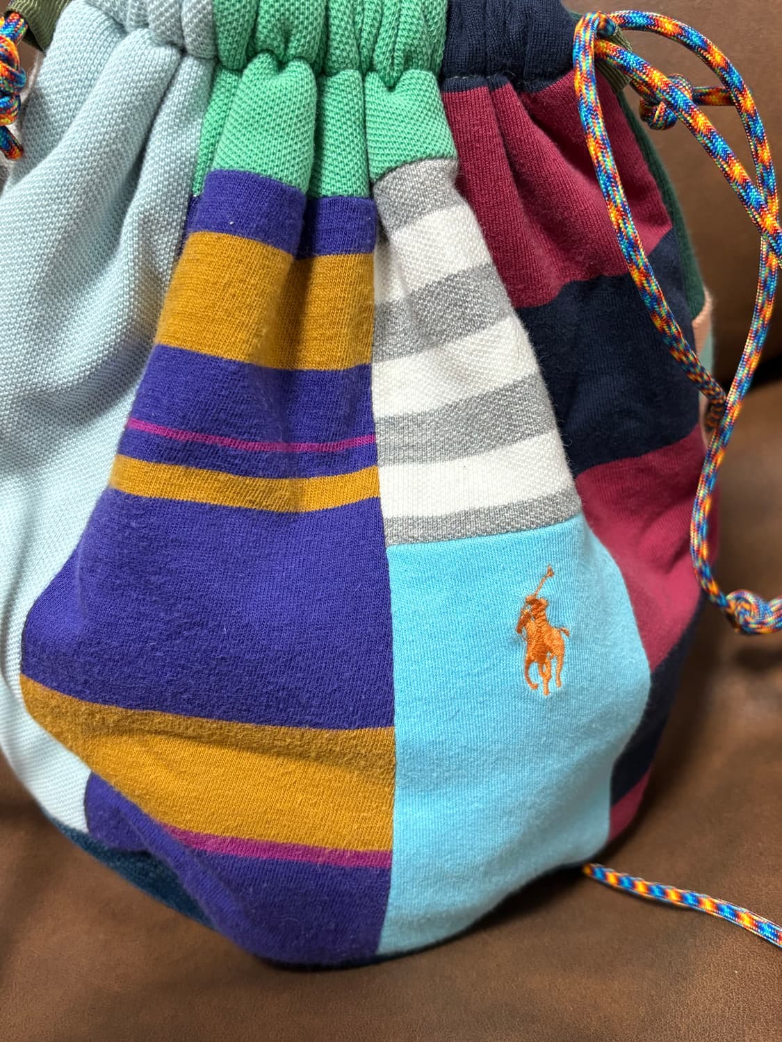 폴로 랄프로렌 리메이크 패치워크 조리개 크로스백 상품이미지5