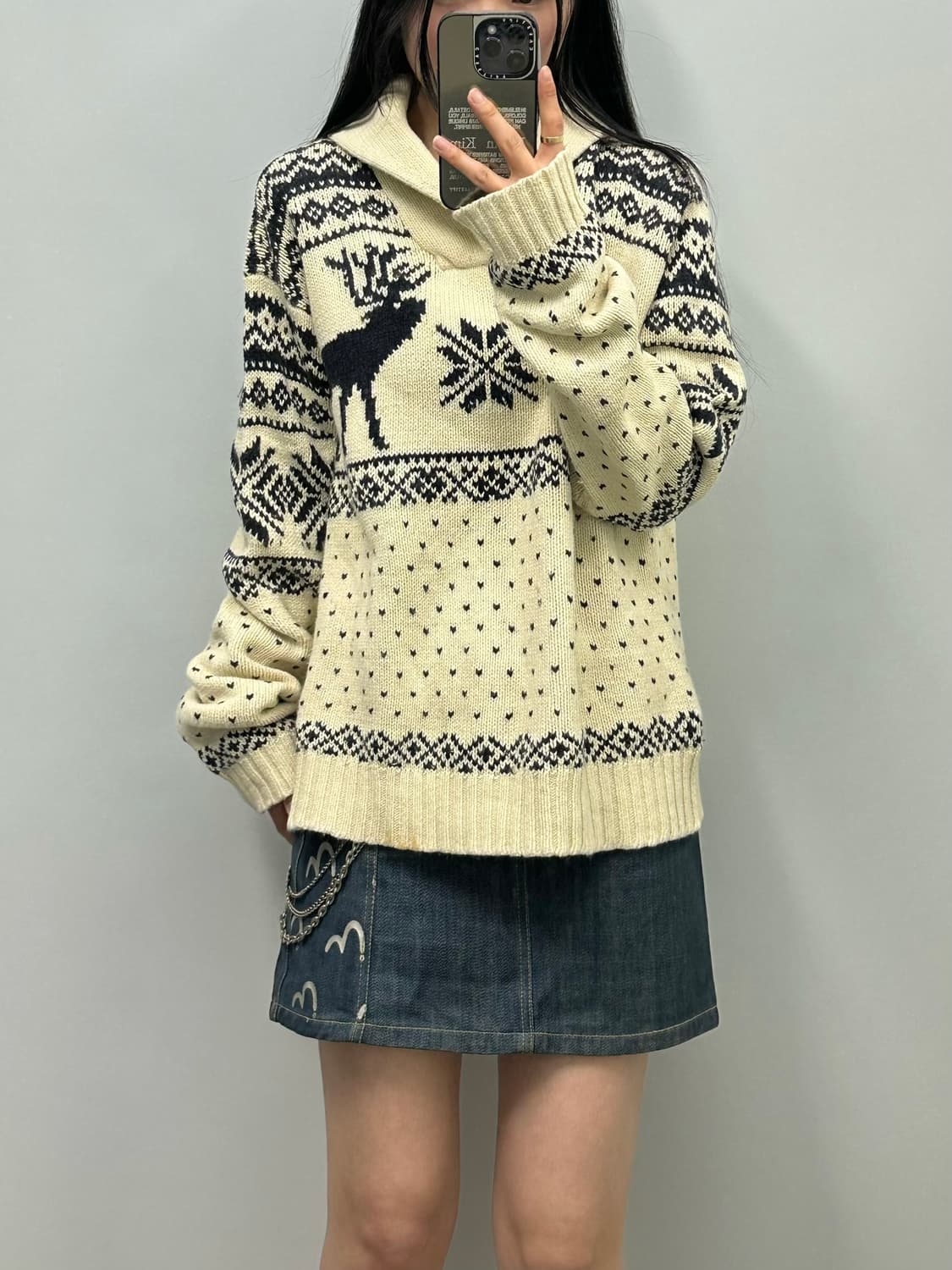 폴로 랄프로렌 아이보리 노르딕 숄카라 니트 상품이미지1