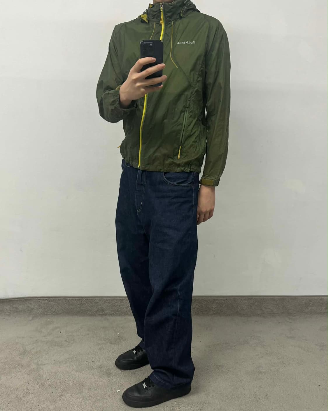 [L] 몽벨 올리브 그린 나일론 윈드브레이커 자켓 상품이미지2