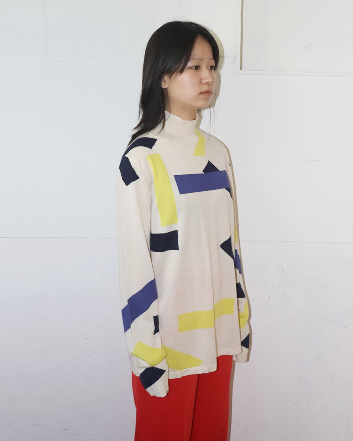 아드리안 캐시미어 실크 블렌드 스트라이프 탑 상품이미지2