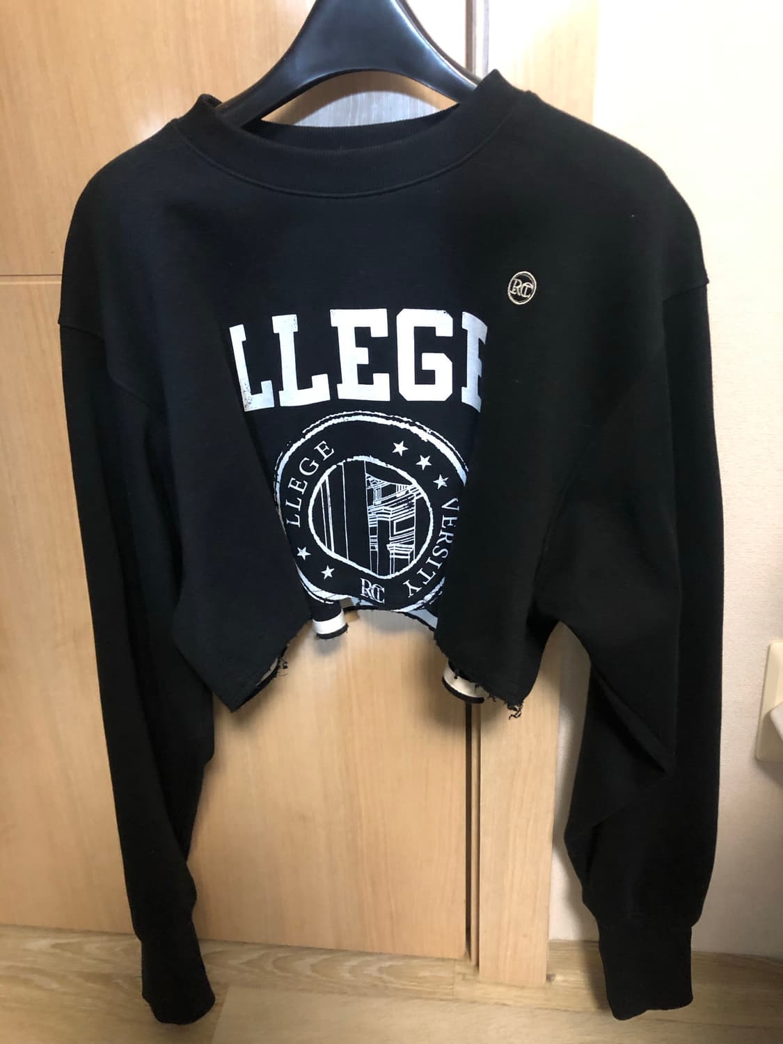 렉토 크롭 러지 스웨터 블랙 s 상품이미지2