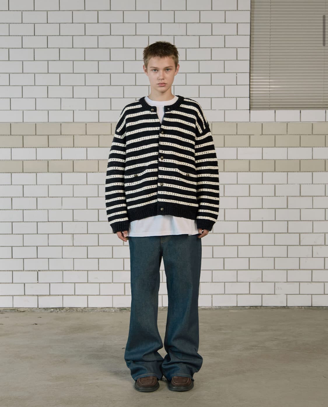 stu 스트라이프 가디건 네이비 상품이미지2