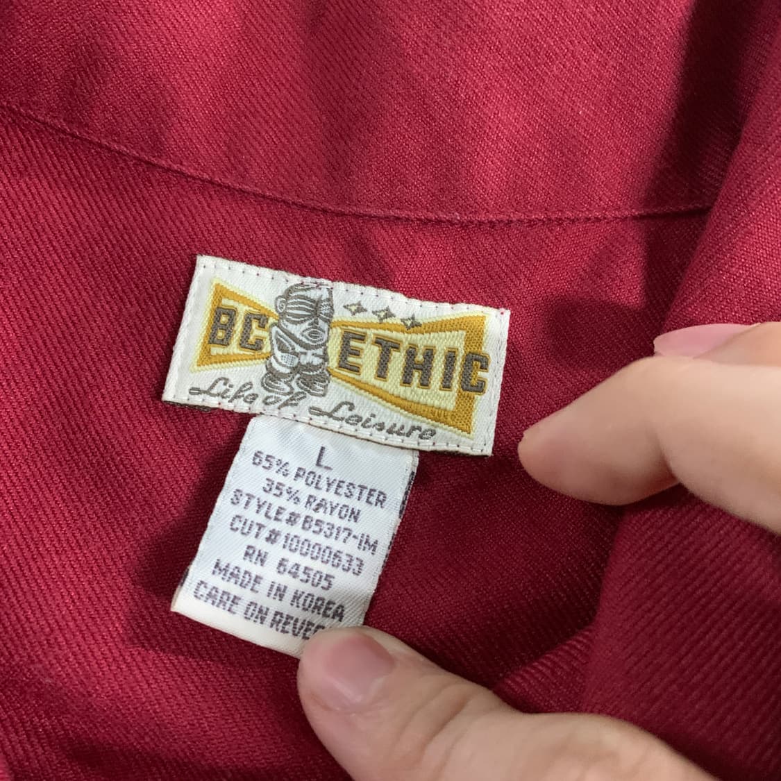 L)Bc Ethic 빈티지 스컬 볼링셔츠 상품이미지3