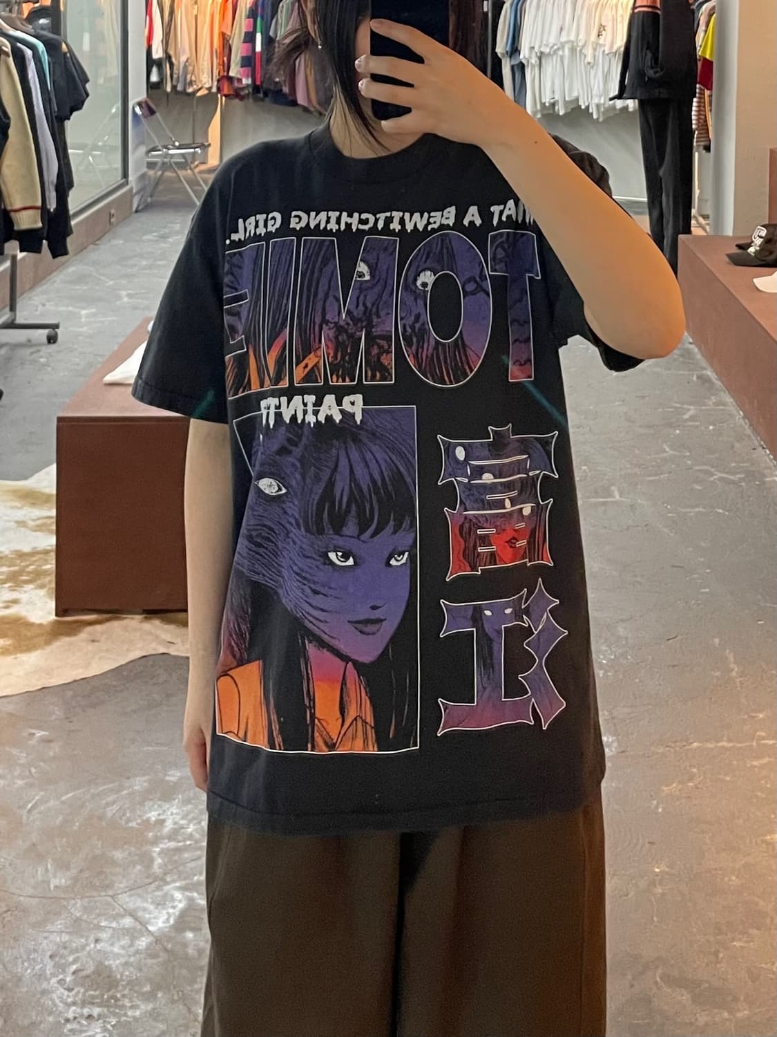 빈티지 이토준지 토미에 그래픽 블랙 반팔 H2499 상품이미지1