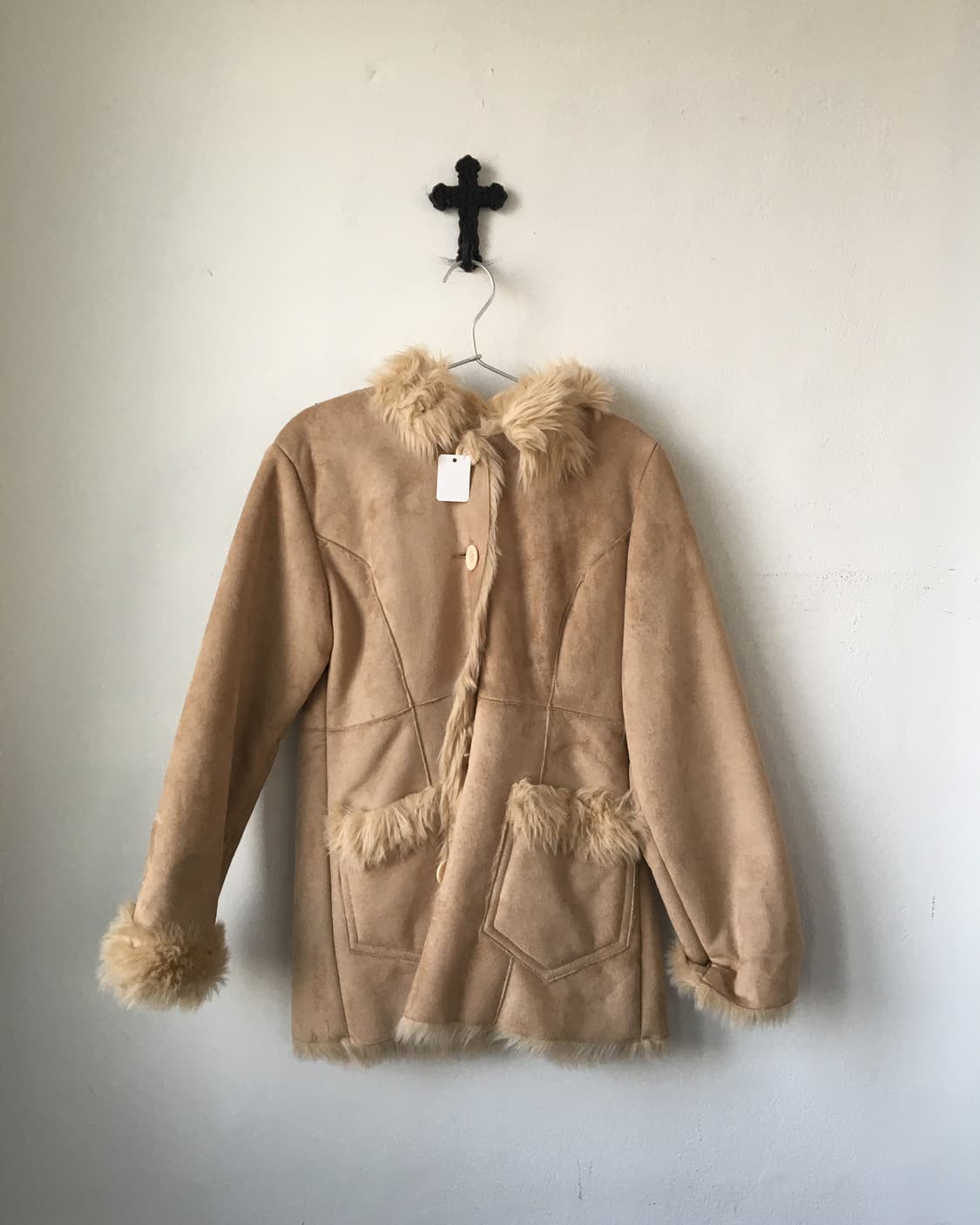 Fake fur hood caot 상품이미지2