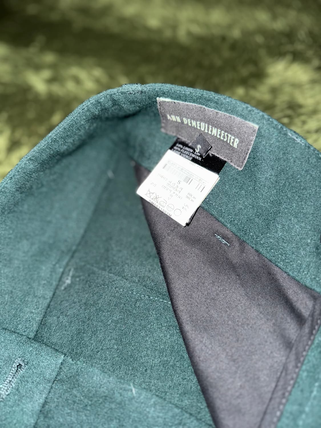 [S] 앤드뮐미스터 패널 디테일 울 트라우저 팬츠 그린 상품이미지4