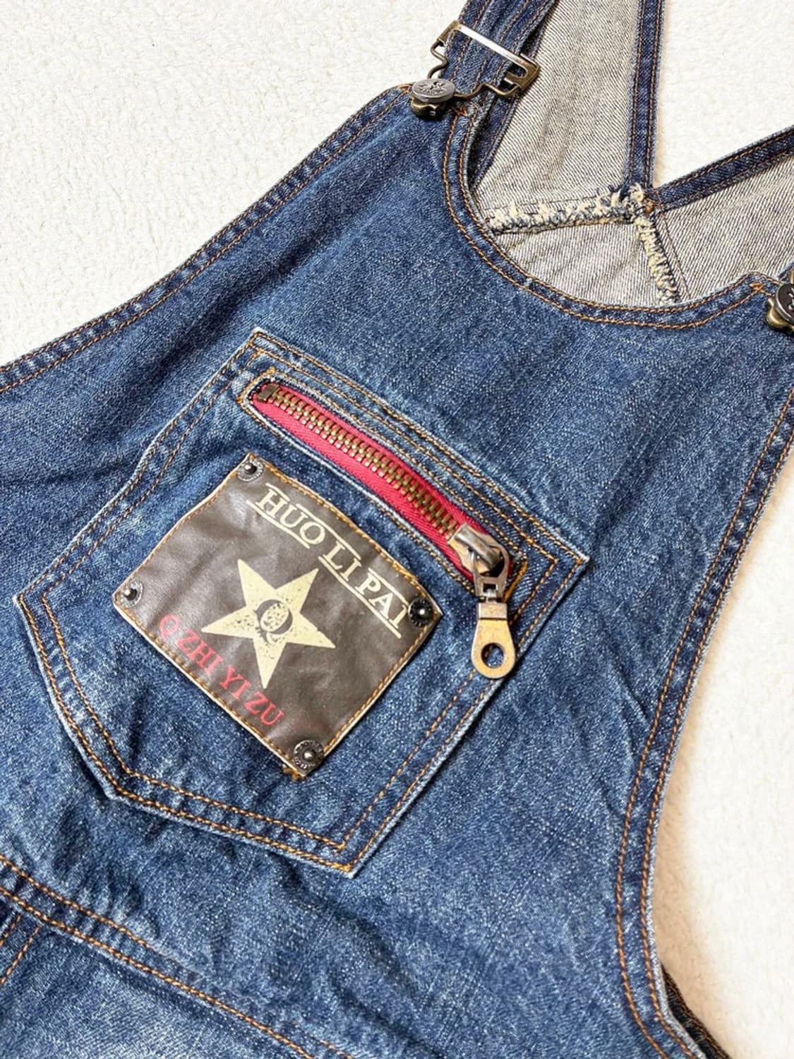 Selected 피그먼트 워싱 데님 오버롤 PN7208 상품이미지3