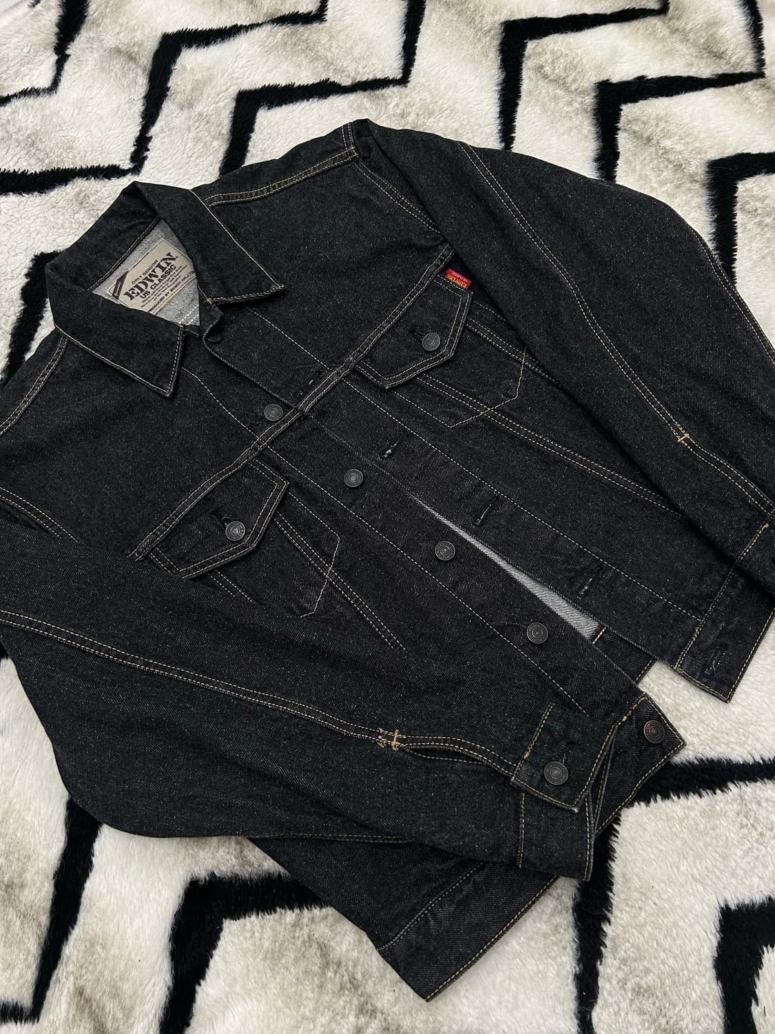 [XL]EDWIN 재팬 80s 클래식 데님 자켓/흑청 상품이미지2