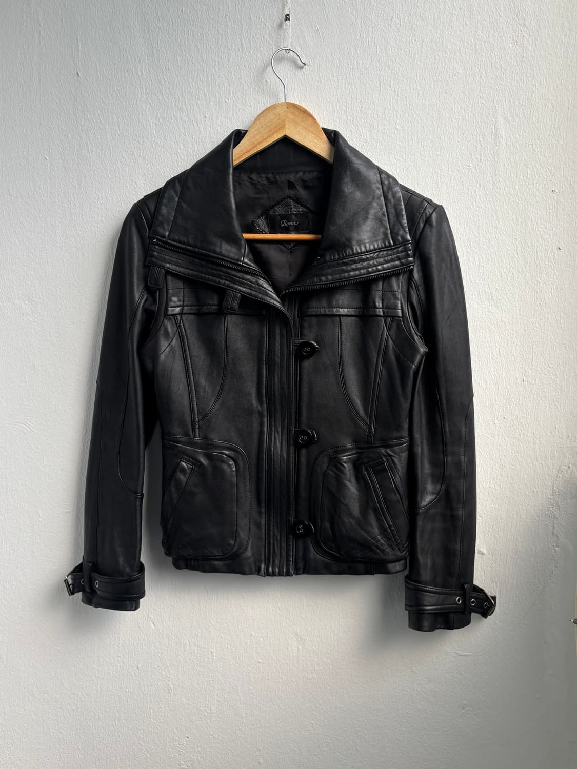 Vintage Black Leather Jacket 상품이미지7