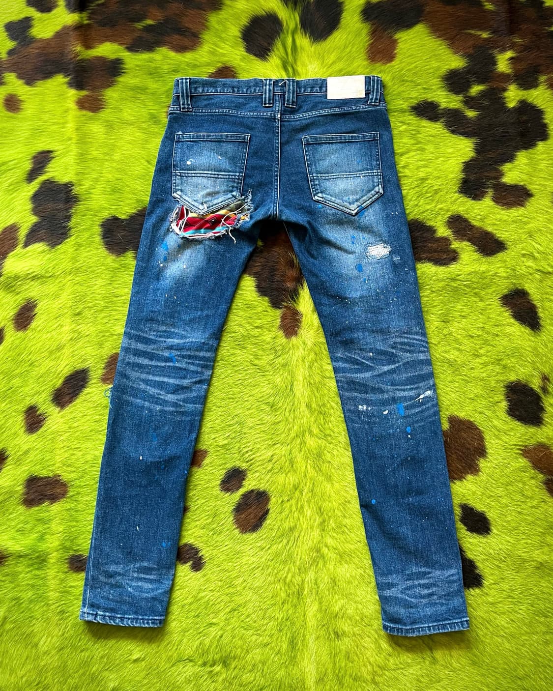 NO ID. Leather Bandana Patch-Work Denim 상품이미지10