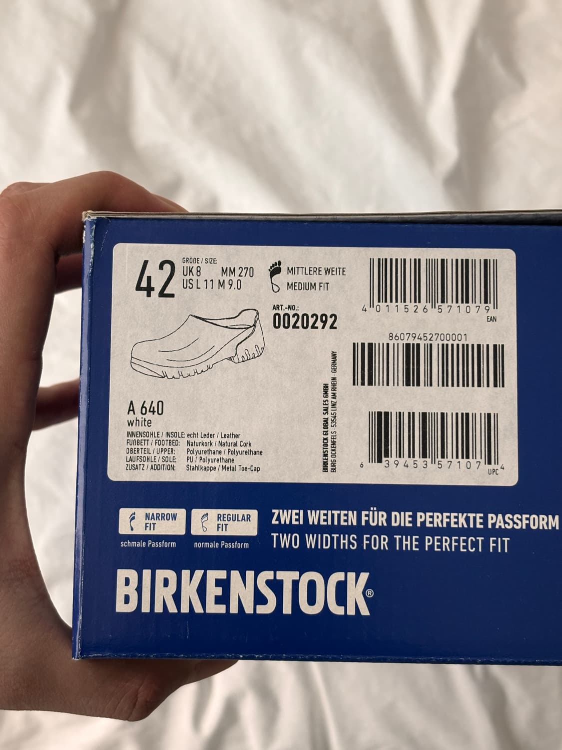 버켄스탁 A640 클로그 화이트 42 (270) 새상품 상품이미지7