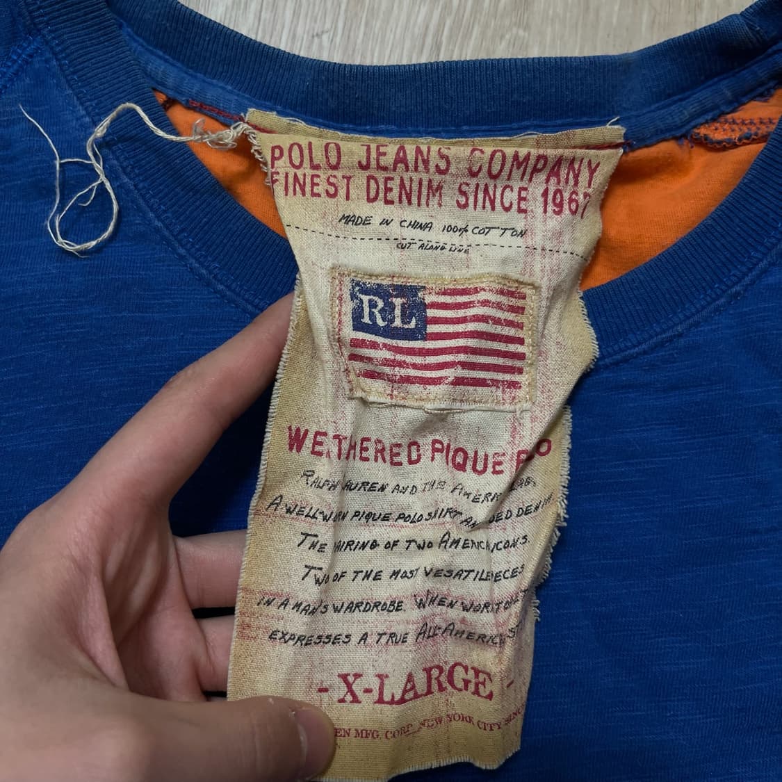 폴로 랄프로렌 USA 빈티지 롱슬리브 긴팔티 XL 상품이미지5