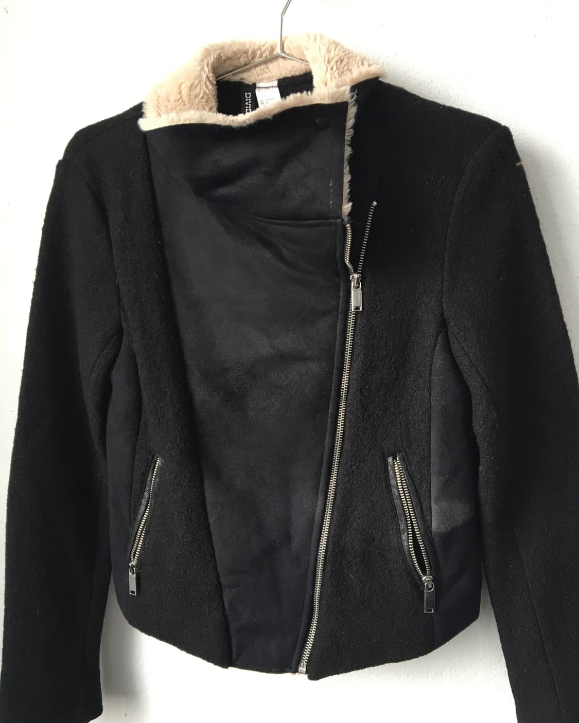 High neck fake fur suede jacket 상품이미지3