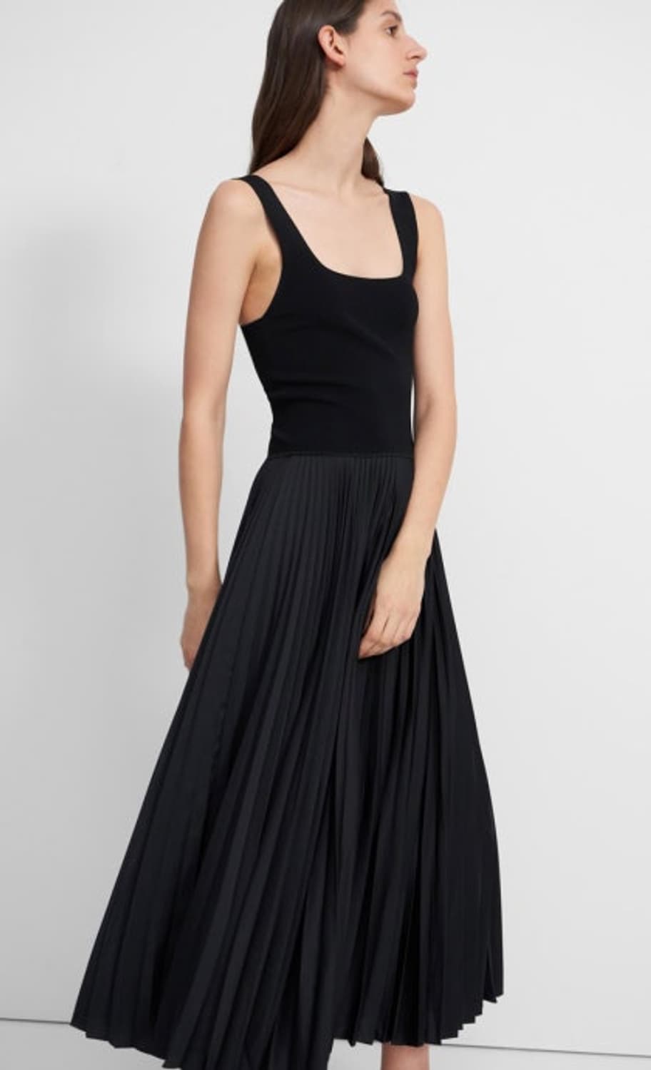 Theory 띠어리 플리츠 스커트 니트 슬리브리스 롱 원피스 M사이즈 상품이미지1