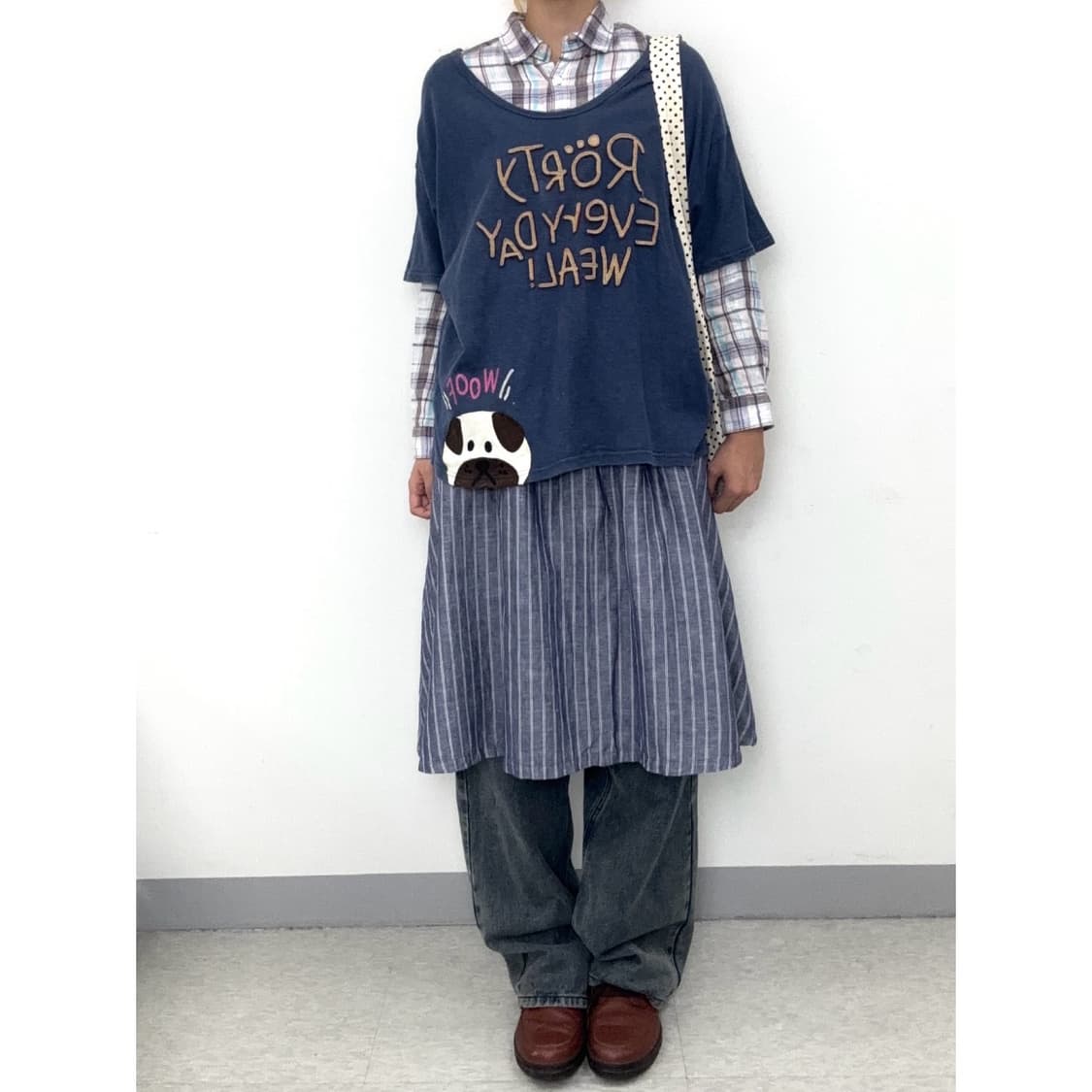 빈티지 린넨 스트라이프 스커트 상품이미지1