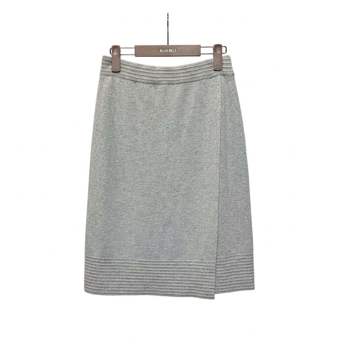 JPN VINTAGE 미디 앙고라 니트 스커트 슬릿 트임 디테일 그레이 상품이미지1