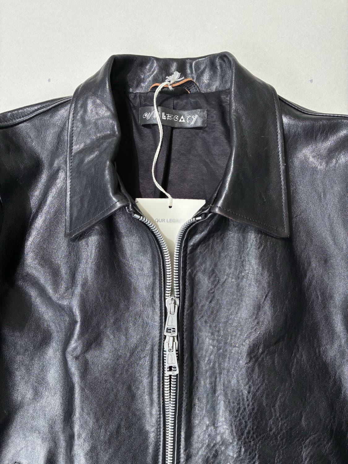 아워레가시 미니 자켓 탑 다이드 블랙 레더 52사이즈 상품이미지7