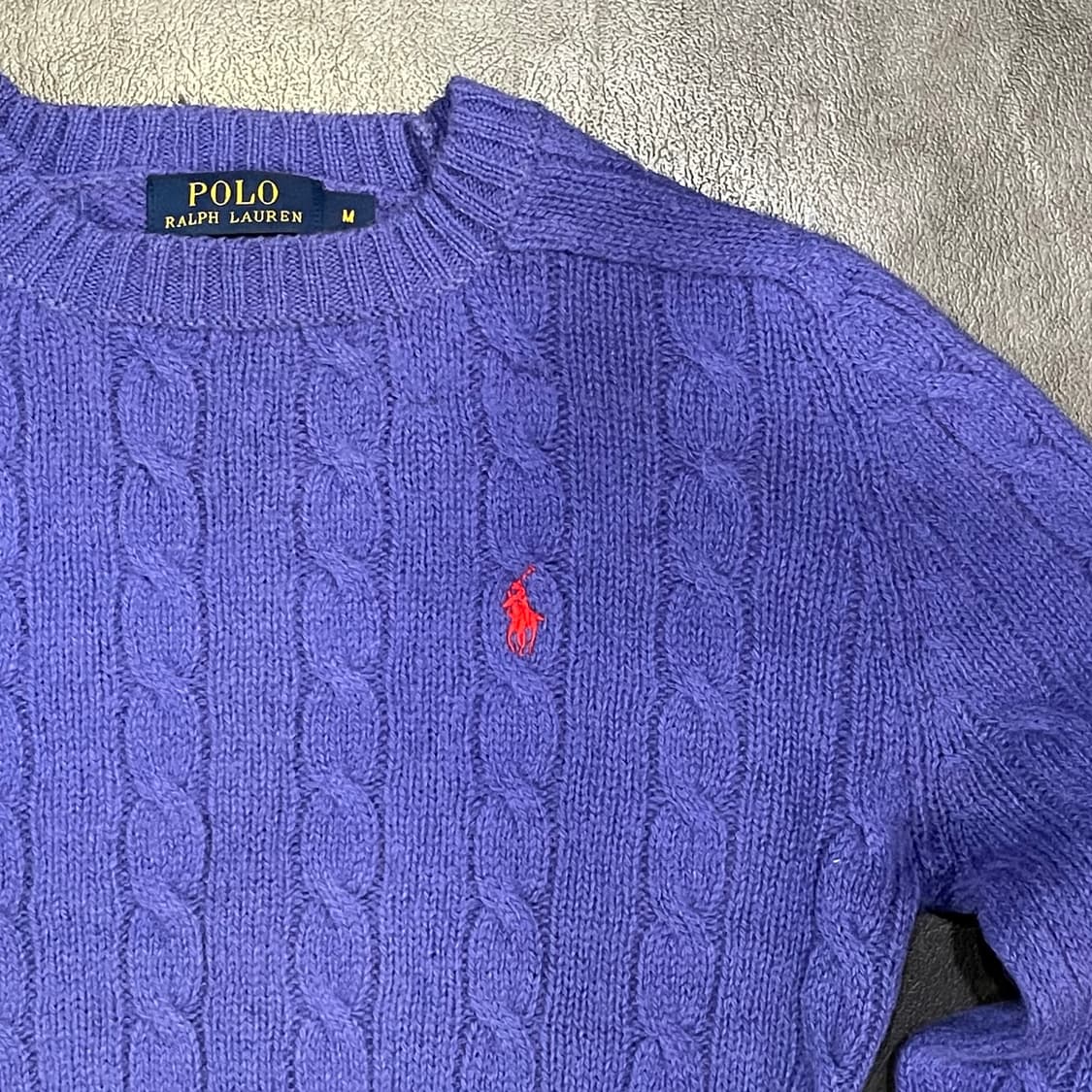 [IM] polo 폴로랄프로렌 꽈배기 퍼플 니트 상품이미지3