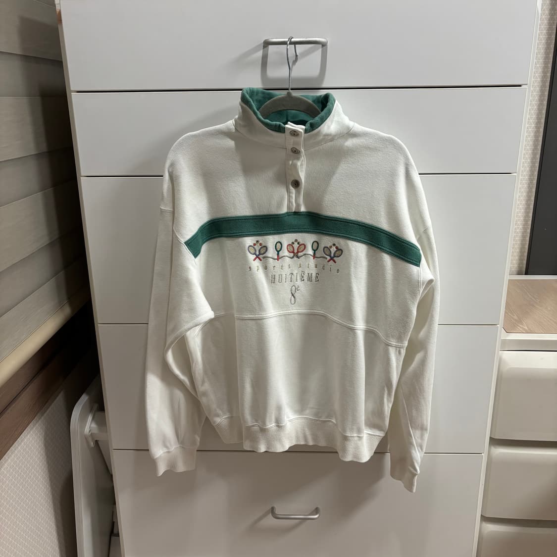 일본 HUITIEME 빈티지 테니스 하프넥 맨투맨 상품이미지2