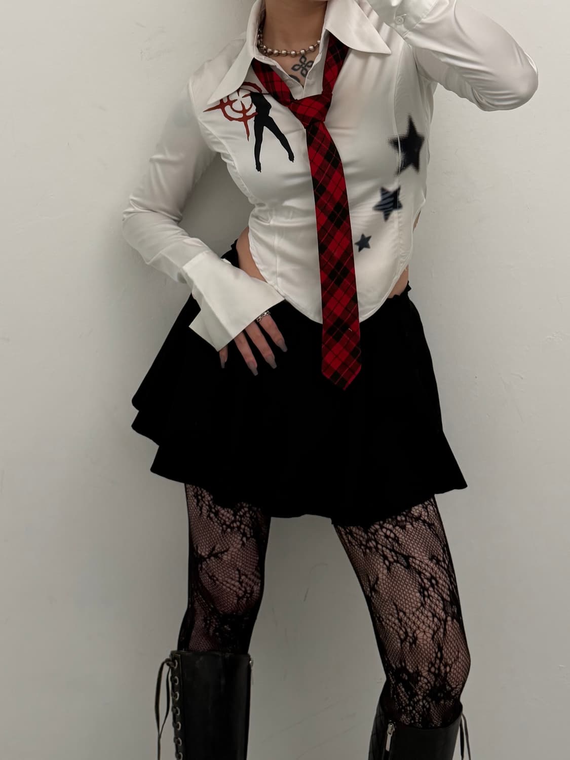 레드 체크 넥타이  상품이미지3