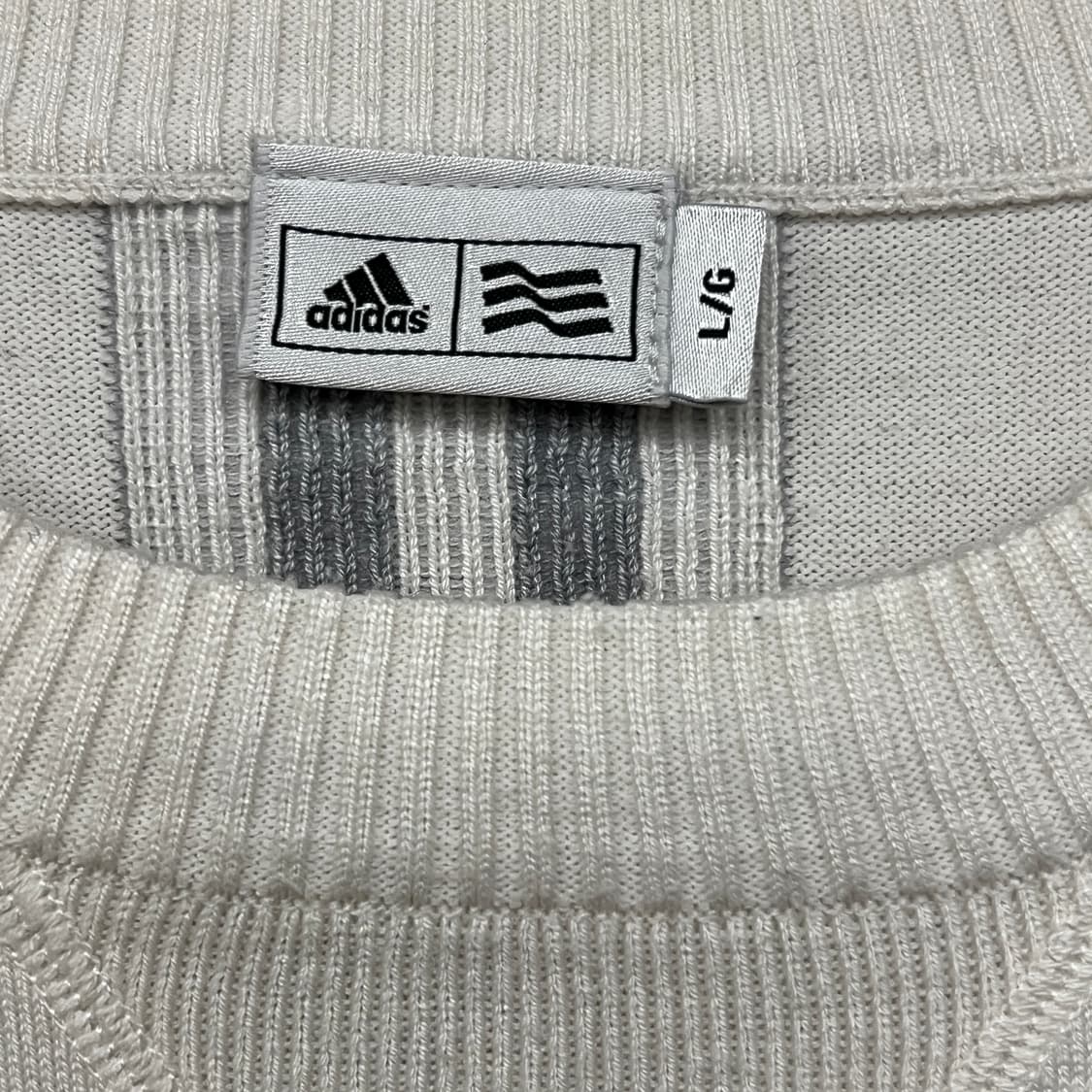 일본빈티지 아디다스 골프 니트 L 화이트 상품이미지3