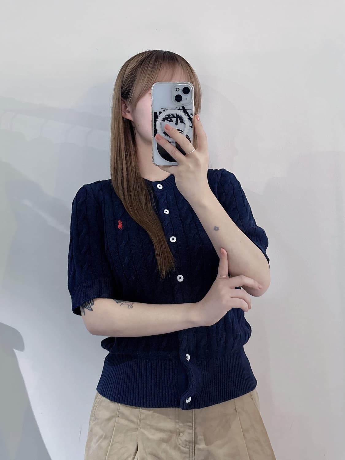 폴로랄프로렌 레드포니 네이비 케이블 반팔 가디건 상품이미지2