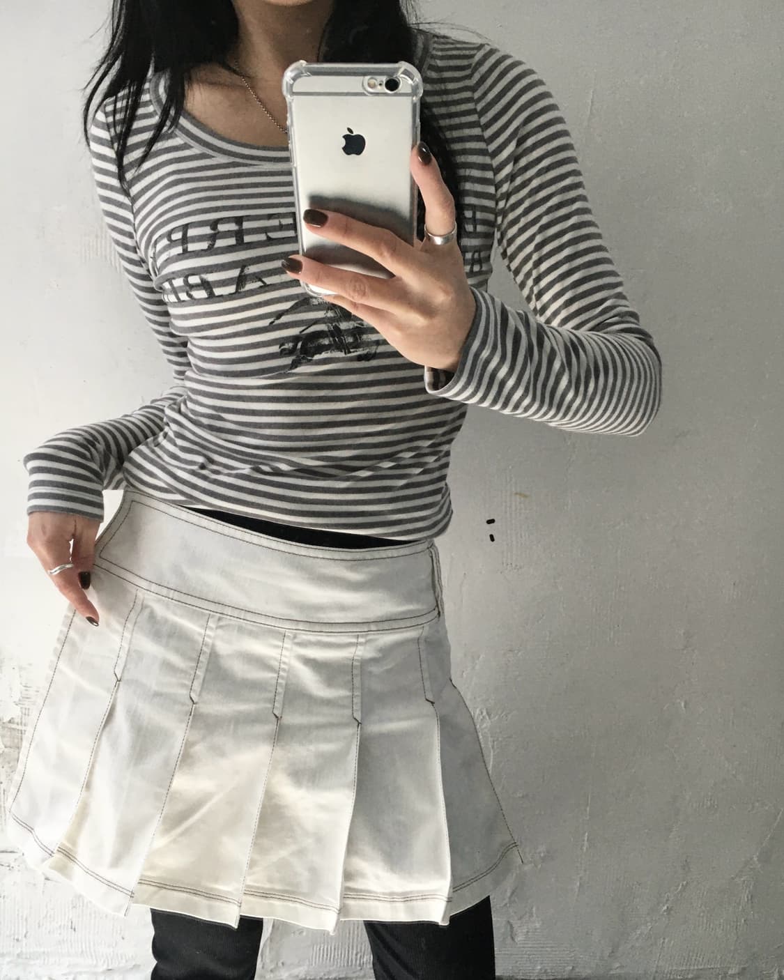 Burberry 버버리 블루라벨 화이트 플리츠 스커트 상품이미지2