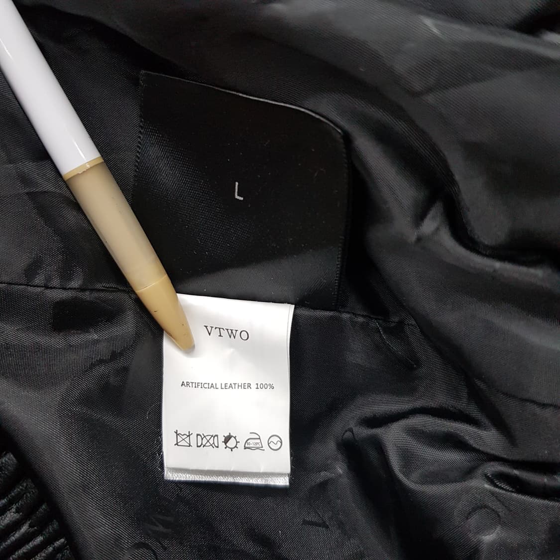 브이투 비건레더 오버핏 자켓 L사이즈  상품이미지4