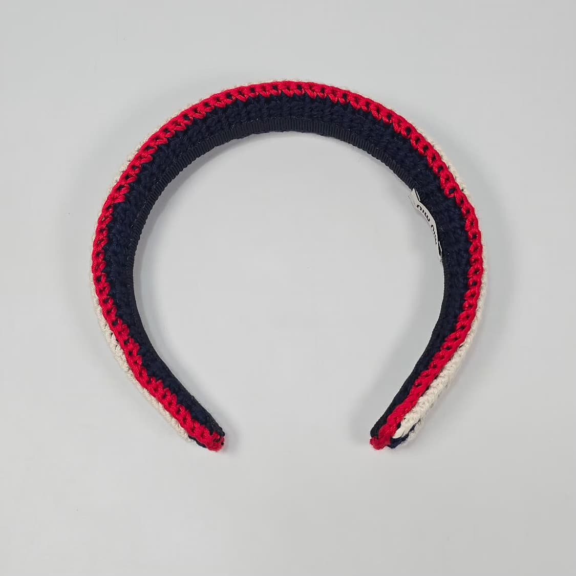 미우미우 멀티컬러 레이온 로고 크로셰 헤어밴드 상품이미지2