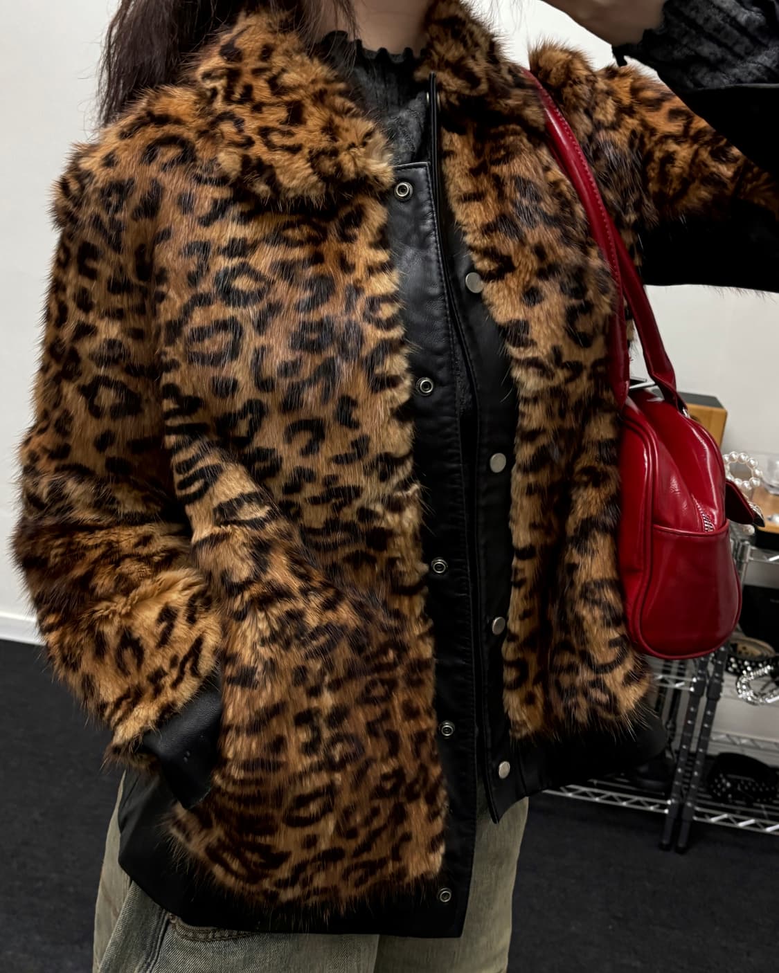 올드 빈티지 레오파드 퍼 레더 자켓 상품이미지1
