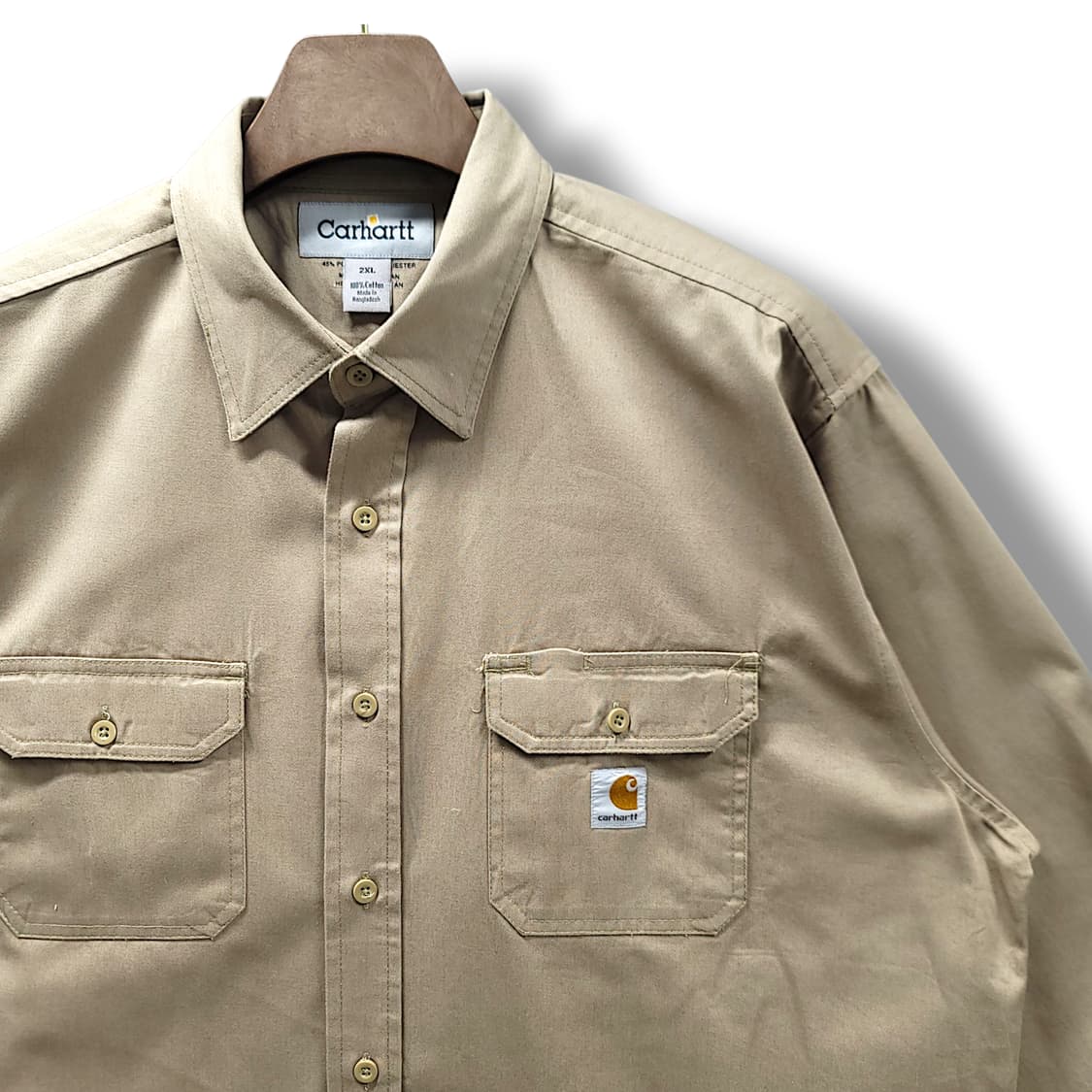 [2XL] 칼하트 브라운 투포켓 오버핏 긴팔셔츠 상품이미지4