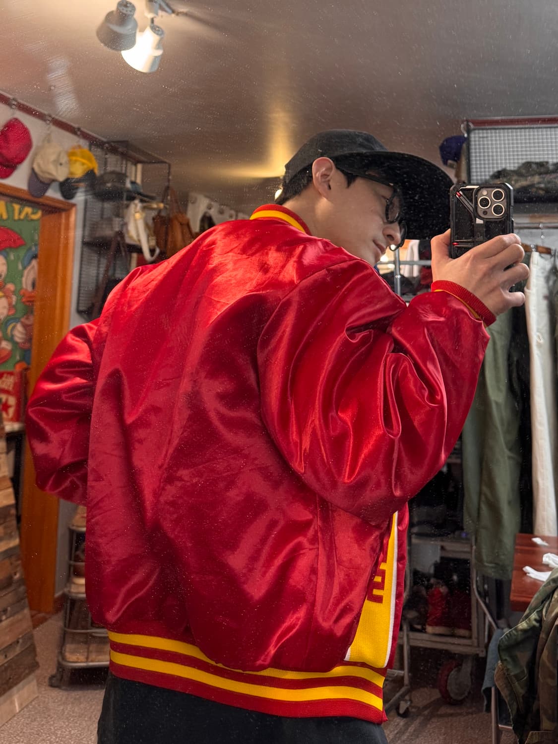 90s usa made usmc satin stadium Jacket 상품이미지3