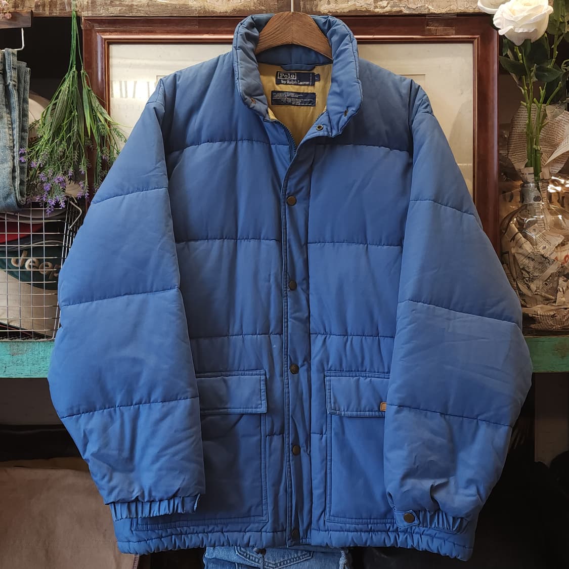 90s 폴로 다운 패딩 파스텔 블루 마운틴 파카 L 상품이미지1