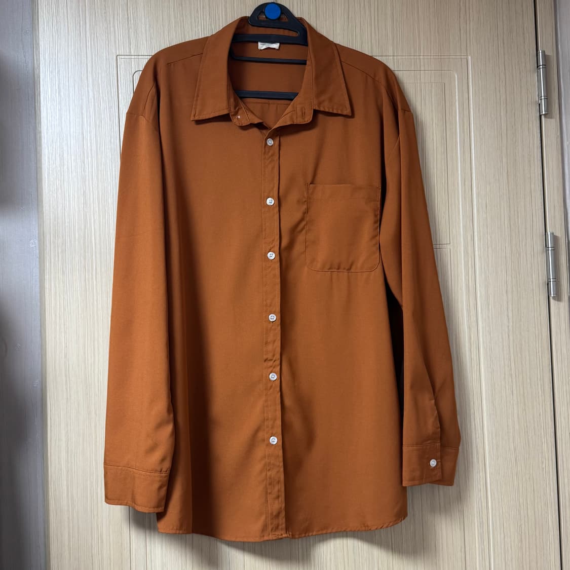 남자셔츠 주황색 카멜 셔츠 가을셔츠 상품이미지1