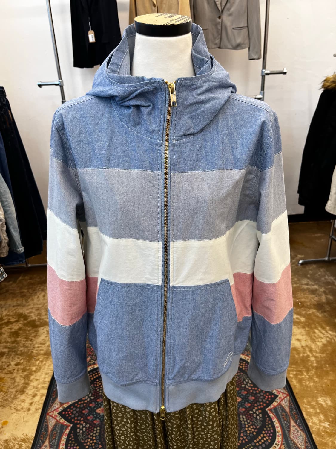 00's 타미 컬러 블락 후드 블루종 상품이미지2