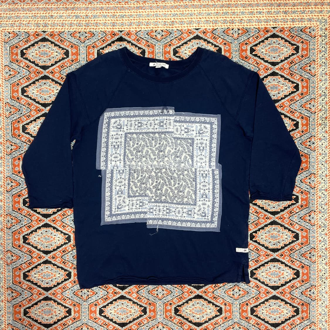 써스데이아일랜드 패치 네이비 7부 티셔츠 여성M  상품이미지1