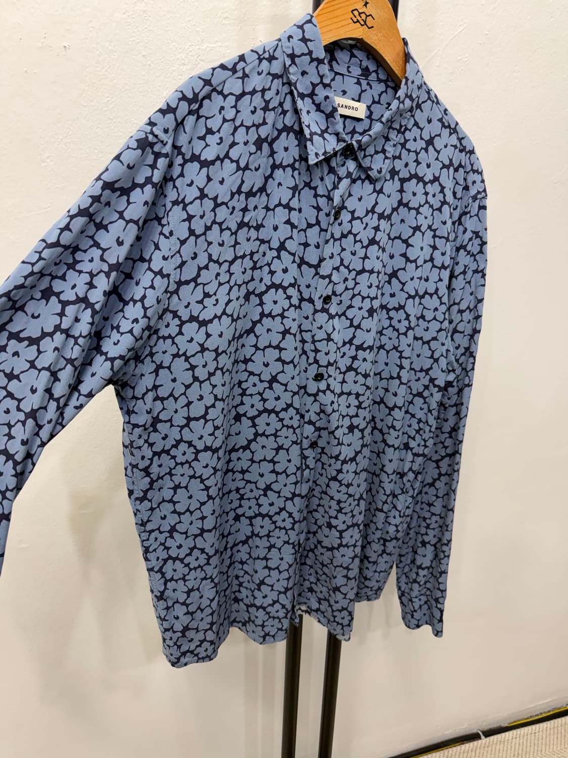 정품) 산드로옴므 신형 플라워 패턴 셔츠 남방 L 상품이미지2