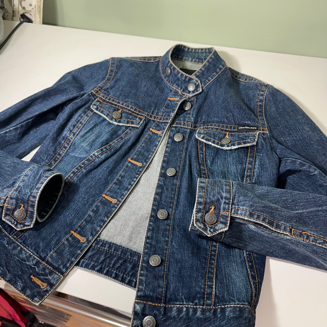 우먼S 켈빈클라인 진스 CK 빈티지워시드 인디고 데님청자켓 상품이미지2