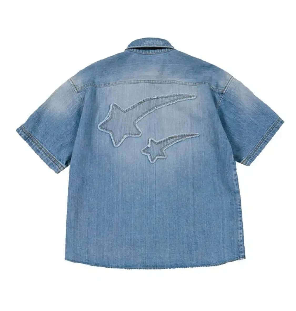 더뮤지엄비지터 STAR DAMAGED DENIM HALF SHIRTS 상품이미지2