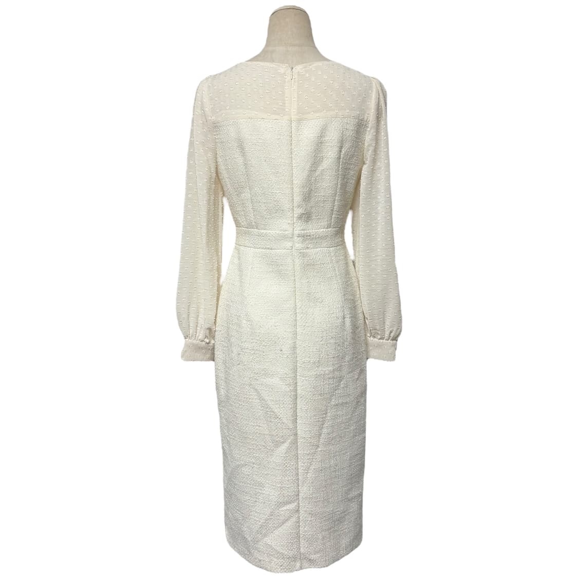 3695 아이보리 슬림 트임 트위드원피스 상품이미지4