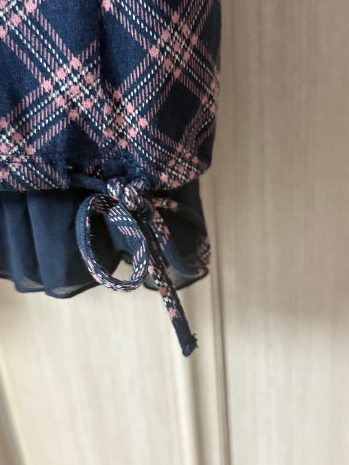 이스트보이 체크 리본 레이스 원피스 상품이미지3