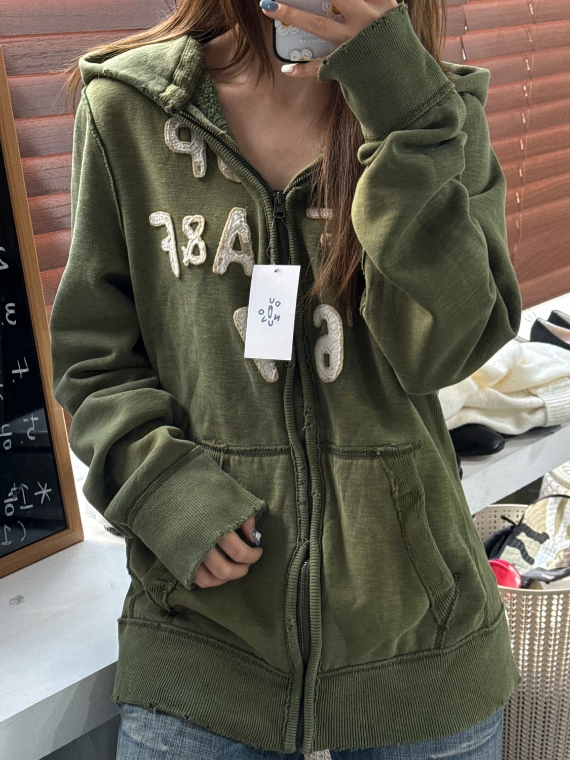 아베크롬비 데미지 후드집업 상품이미지1