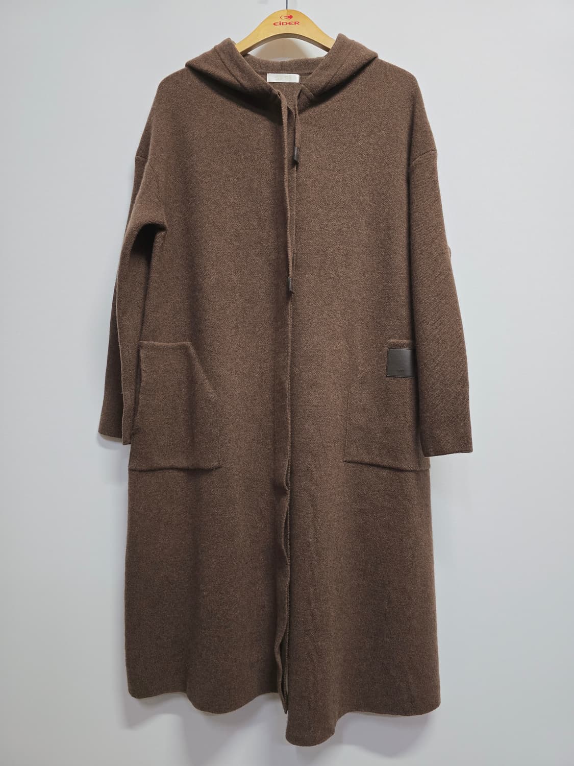 SJSJ 브라운 롱 후드 가디건 모캐시미어 혼방 상품이미지1