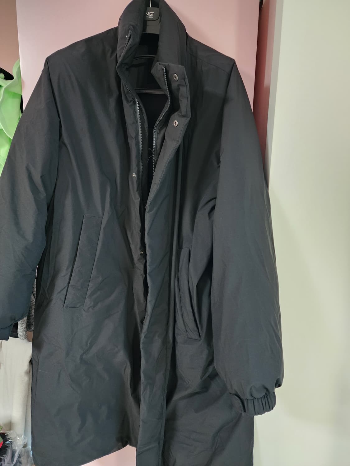 무신사 스탠다드 데일리 미니멀 롱 패딩 파카 XL 블랙 팜. 무탠다드 상품이미지2