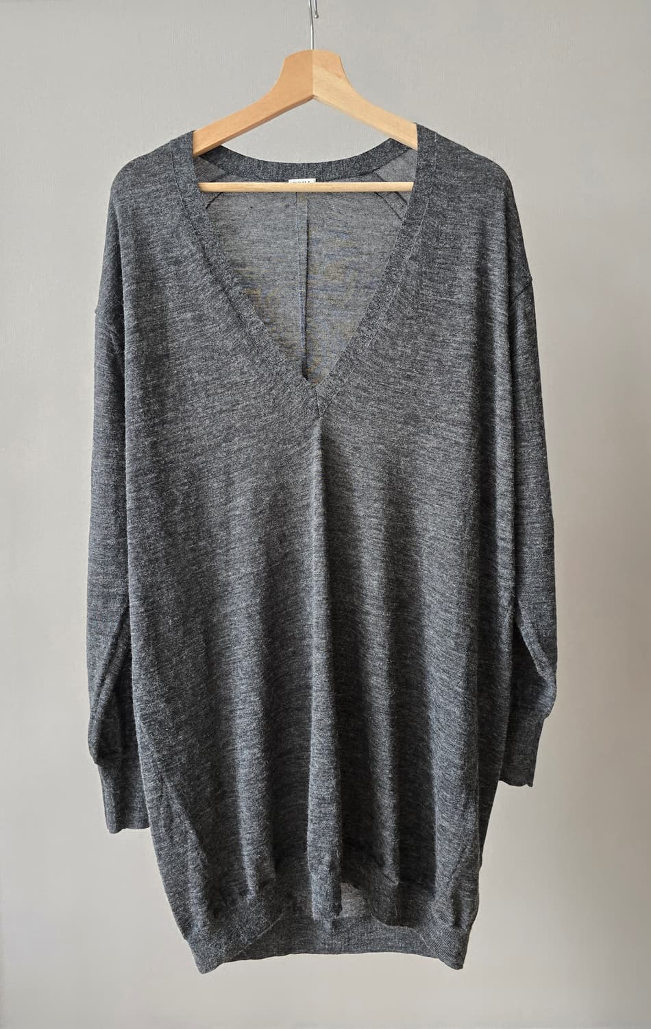 Brill 드레프 V넥 루즈핏 울 니트 튜닉 (FREE) 상품이미지4